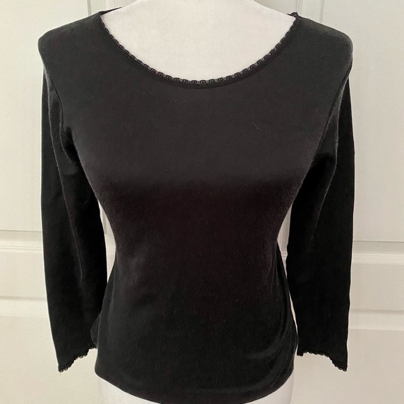 Cuddl Duds Black Long Sleeve Crew Neck Top Size Medium - Picture 2 of 6